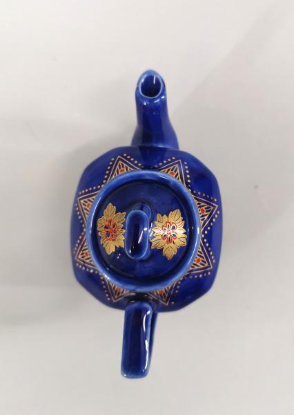 Porzellan Kännchen Dose Royal kobalt gold Rokoko-Motiv