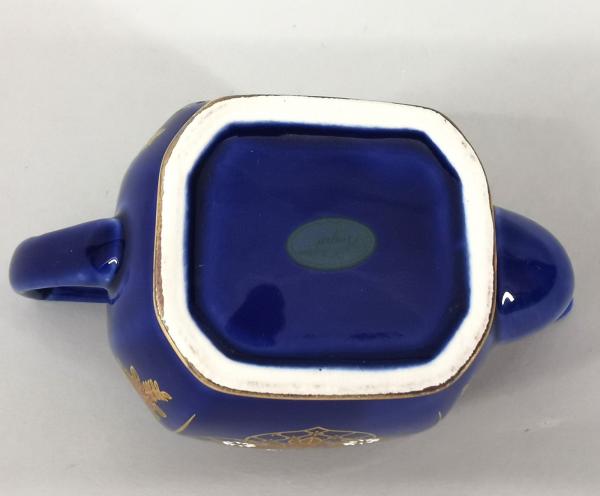 Porzellan Kännchen Dose Royal kobalt gold Rokoko-Motiv