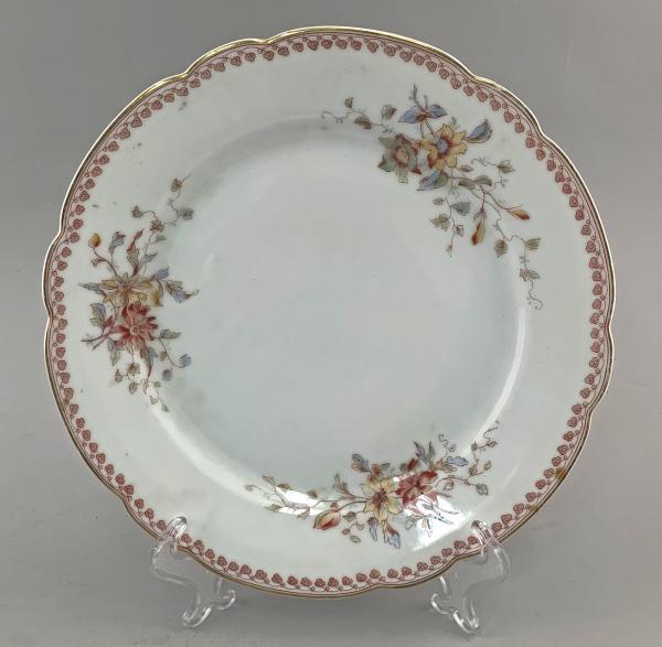 Porzellan Kuchen-Platte Teller 19.Jh. Blumendekor