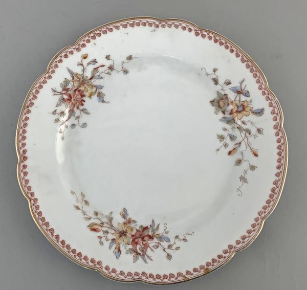 Porzellan Kuchen-Platte Teller 19.Jh. Blumendekor
