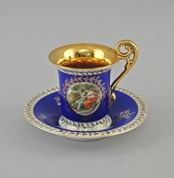 Sammeltasse Vitrinentasse Mokkatasse Eisenberg blau