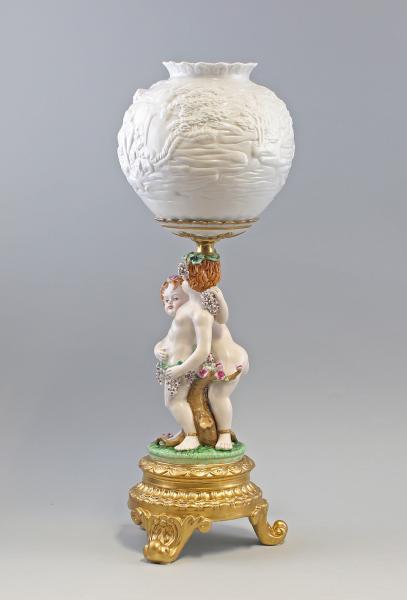 Große Lithophanie Lampe Bacchus
