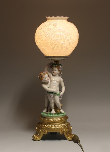 Große Lithophanie Lampe Bacchus