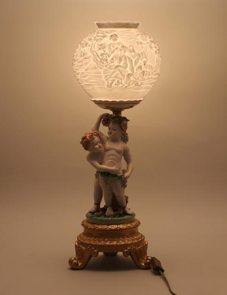 Große Lithophanie Lampe Bacchus