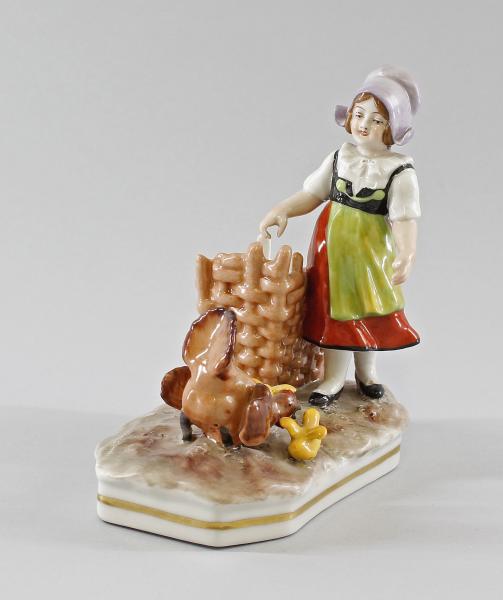 Mädchen mit Hühnern