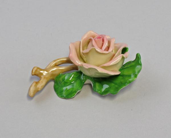 Rose mit Zweig gelb Rose