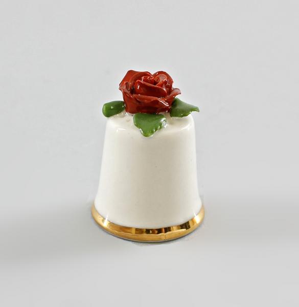 Fingerhut weiß Rose rot / grün