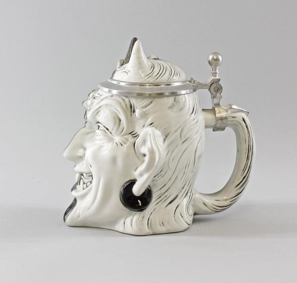 Teufel Bierkrug schwarz / weiß